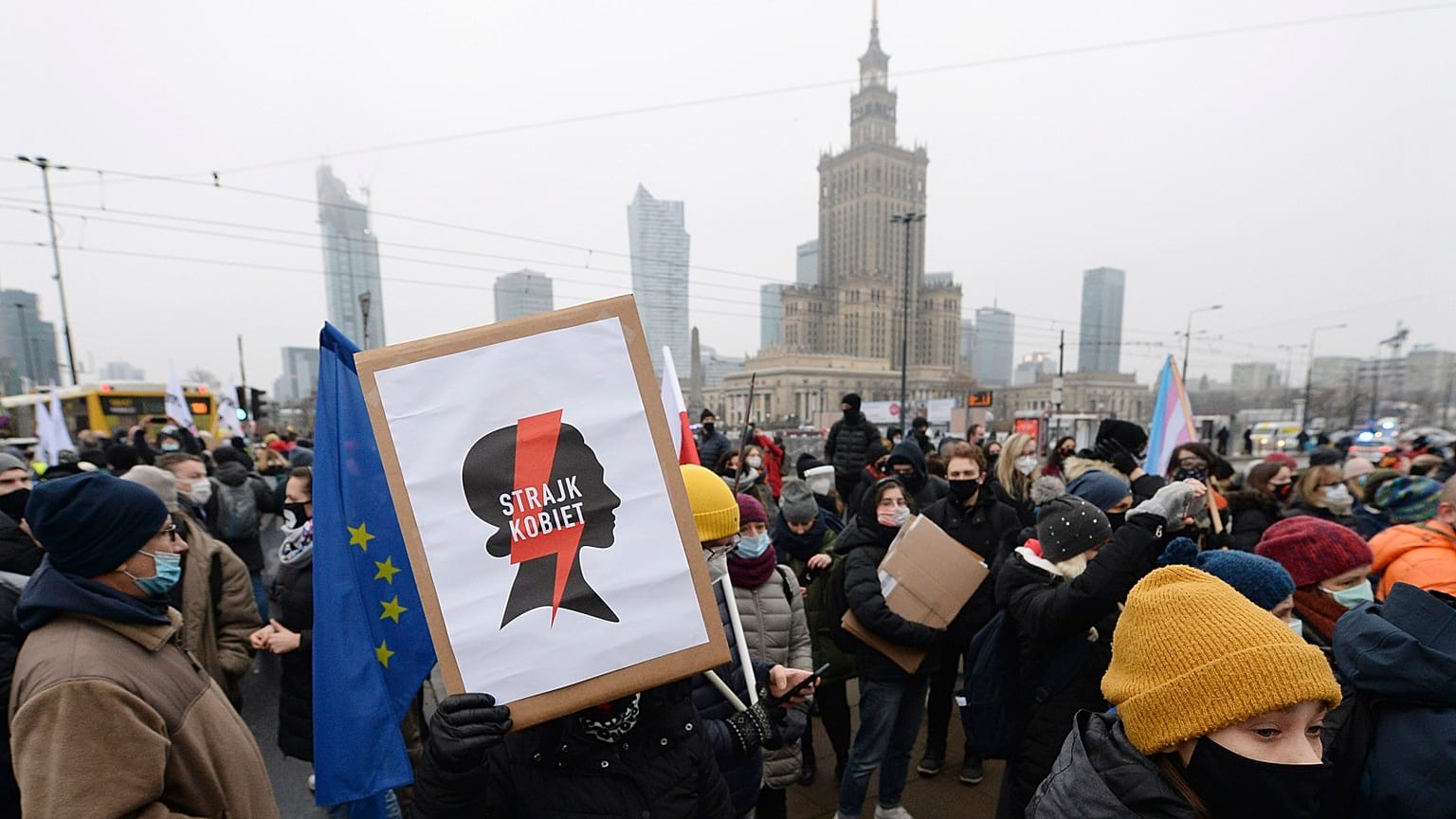 Thousands of anti-government protesters demonstrated in Warsaw in the latest large protest on December 13, 2020.