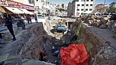 Rovine del sito archeologico romano recentemente scoperto nella capitale giordana Amman