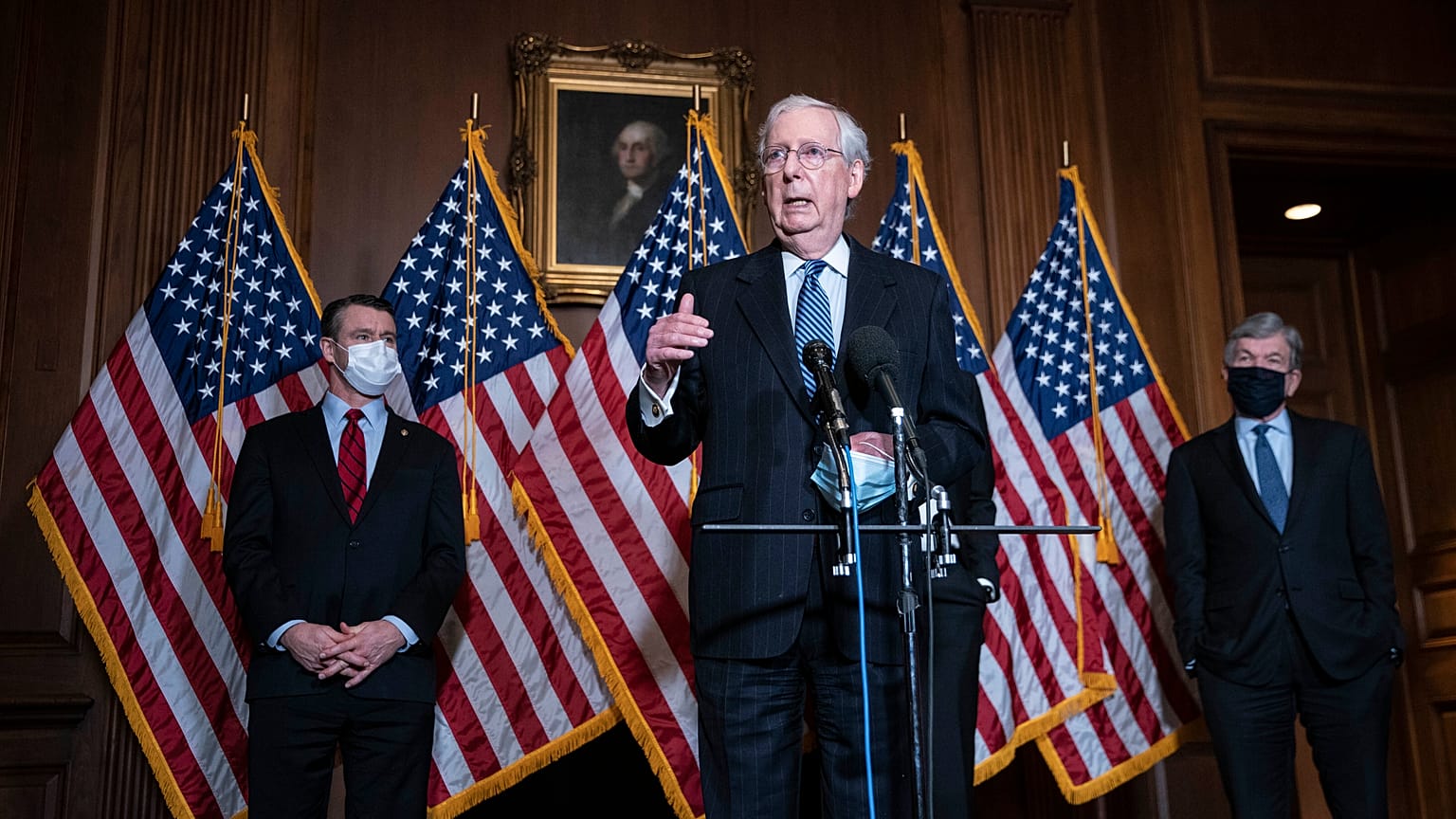McConnell vor einer Woche im Senat: Glückwunsche gab es damals noch nicht.