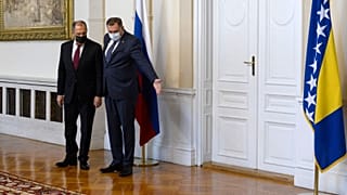 Only the Bosnian Serb member of the tripartite Presidency, Milorad Dodik, was present.