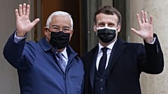 Le président français et le Premier ministre portugais Antonio Costa mercredi à l'Elysée pour un déjeuner de travail