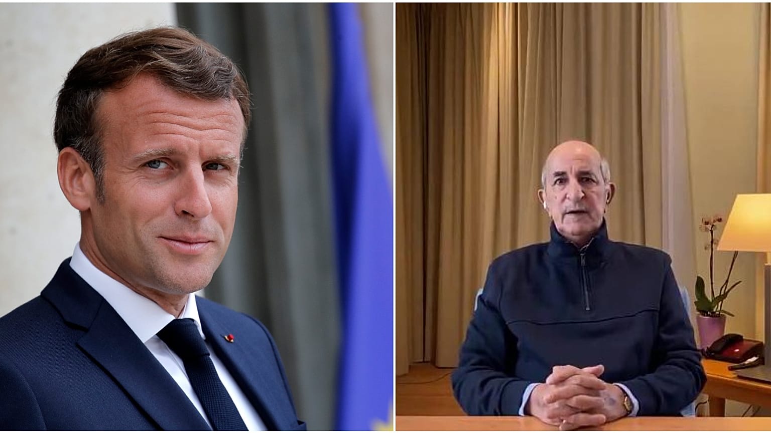الرئيس الجزائري عبد المجيد تبون والرئيس الفرنسي إيمانويل ماكرون