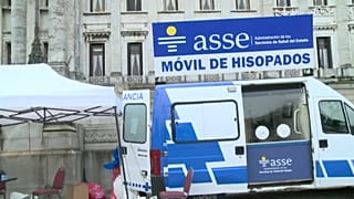 Puesto de test de coronavirus en Montevideo