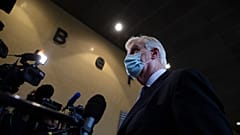 Michel Barnier speaking to journalists at EU headquarters in Brussels on Tuesday