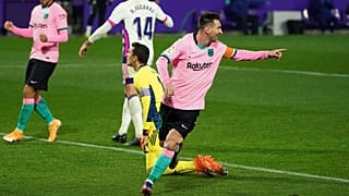 Messi celebrates his record-breaking goal
