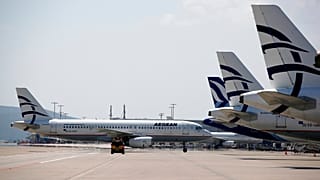 Virus Outbreak Greece Aviation