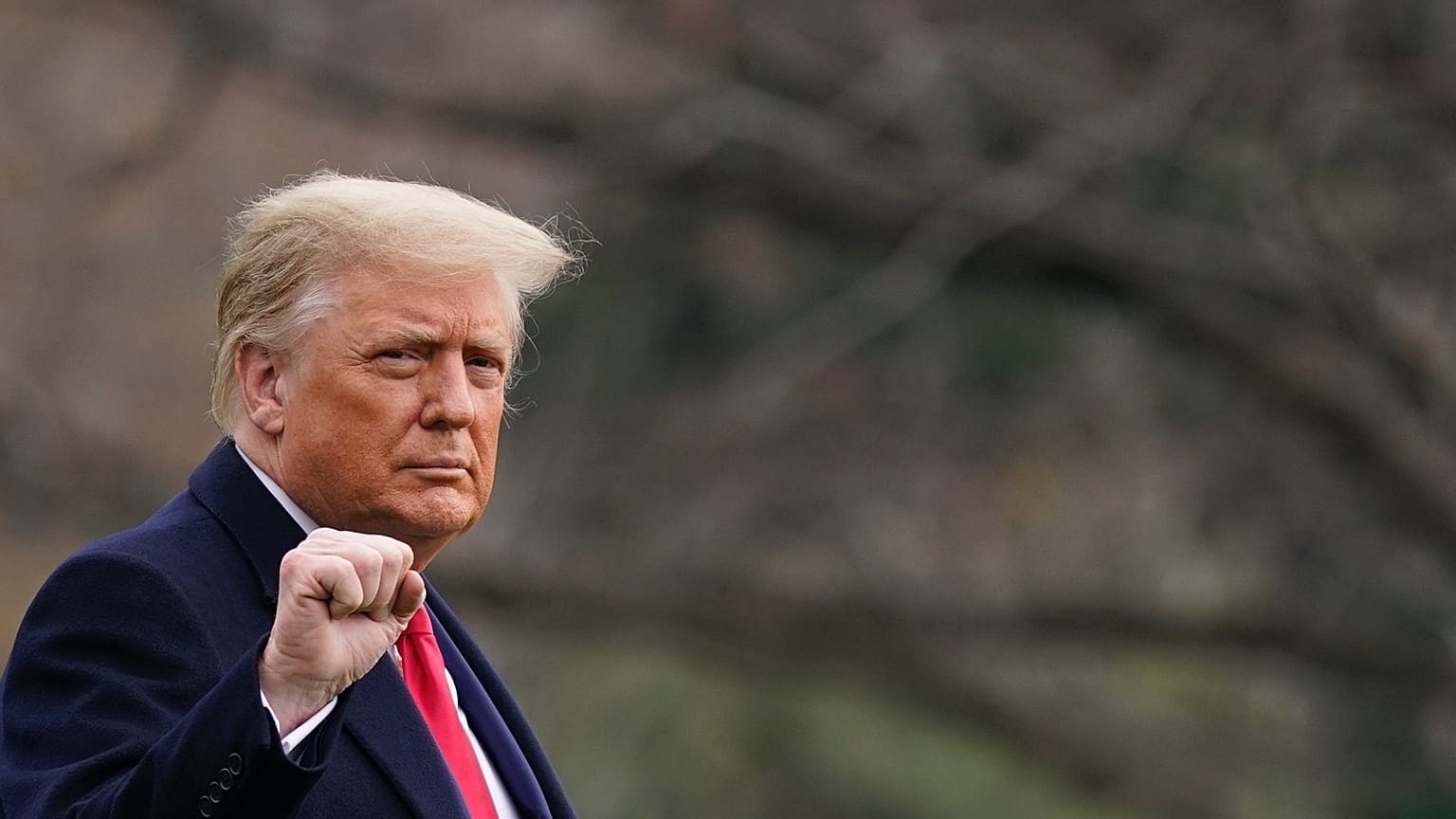 Trump a Fehét Ház udvarában