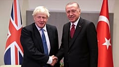 İngiltere Başbakanı Boris Johnson ile Türkiye Cumhurbaşkanı Recep Tayyip Erdoğan