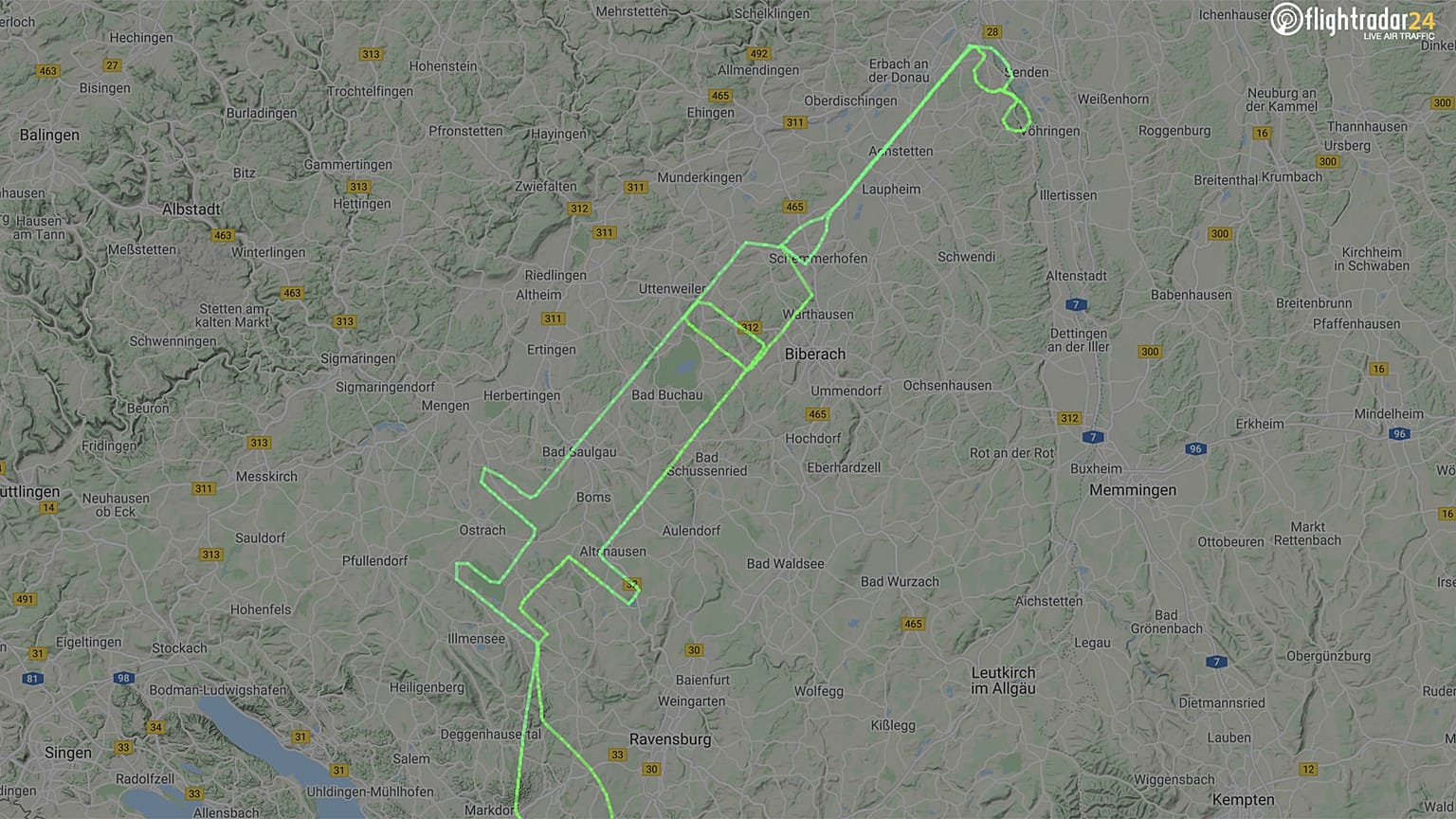 Le vol enregistré par les radars le 23 décembre 2020