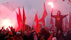 Several thousand people rallied in the capital Podgorica on Monday.