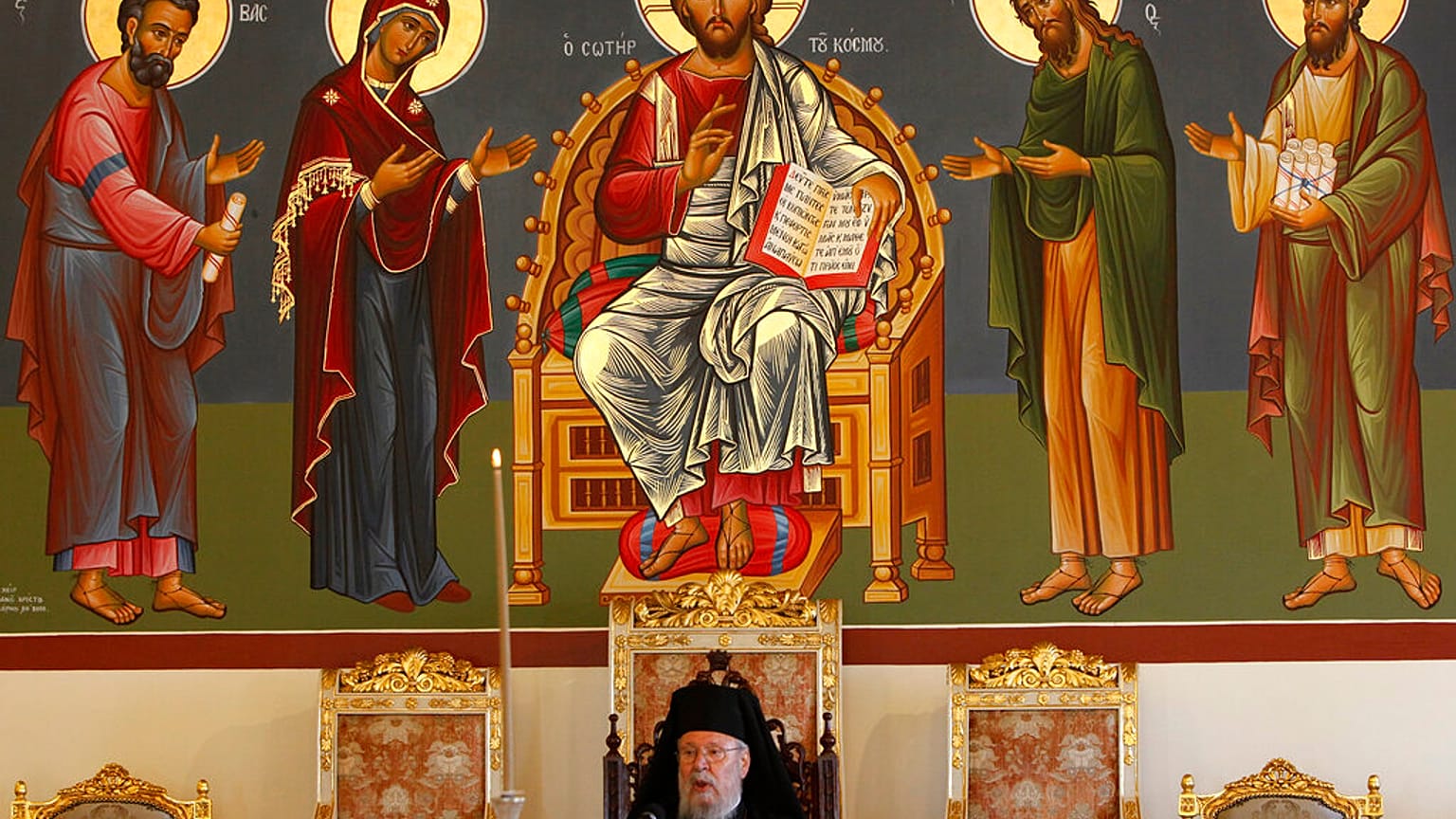 The head of Cyprus Orthodox Church Archbishop Chrysostomos II 