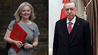 اردوغان و لیز تراس، وزیر بازرگانی بریتانیا