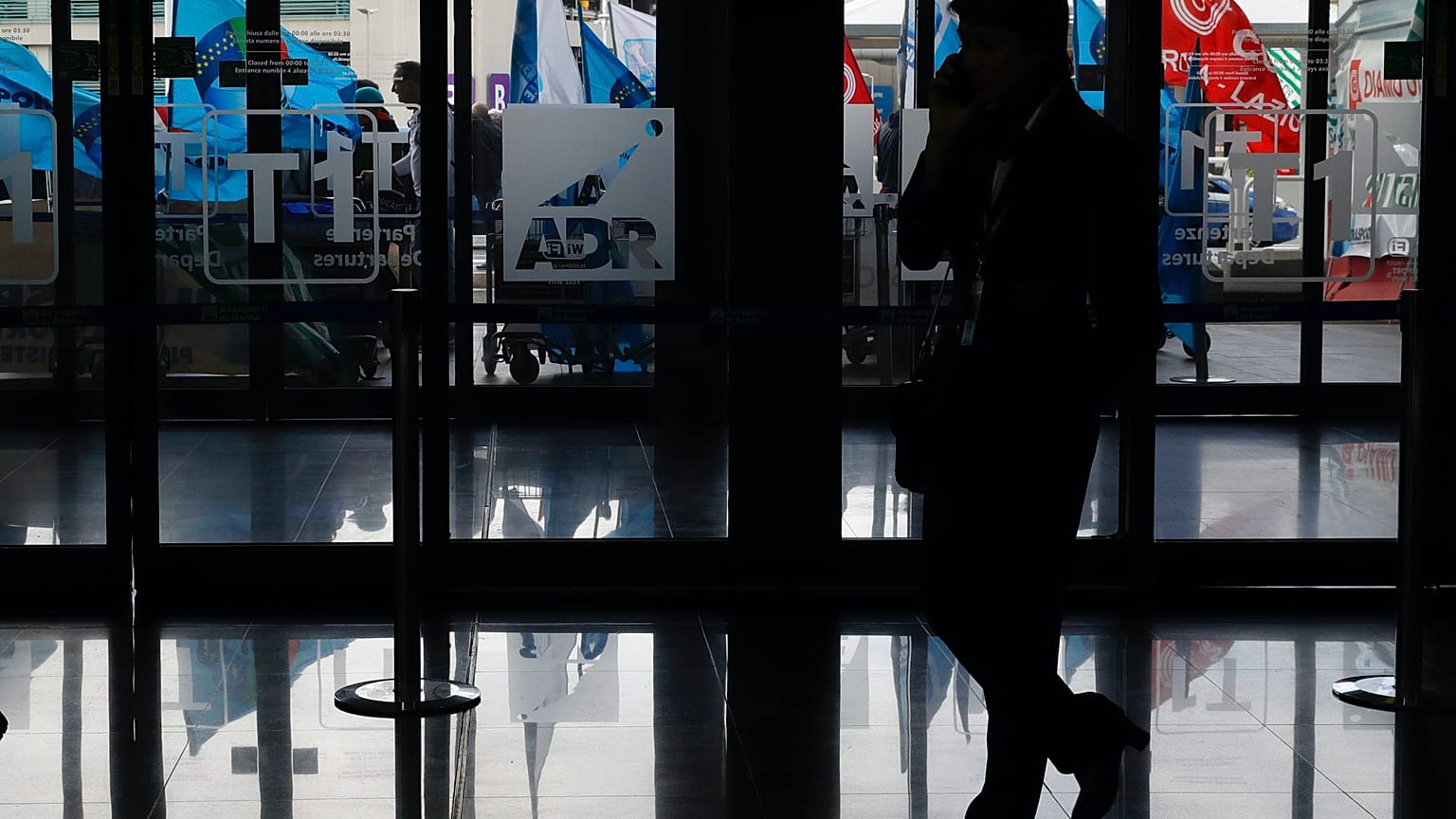 Sciopero dei dipendenti Alitalia a Roma