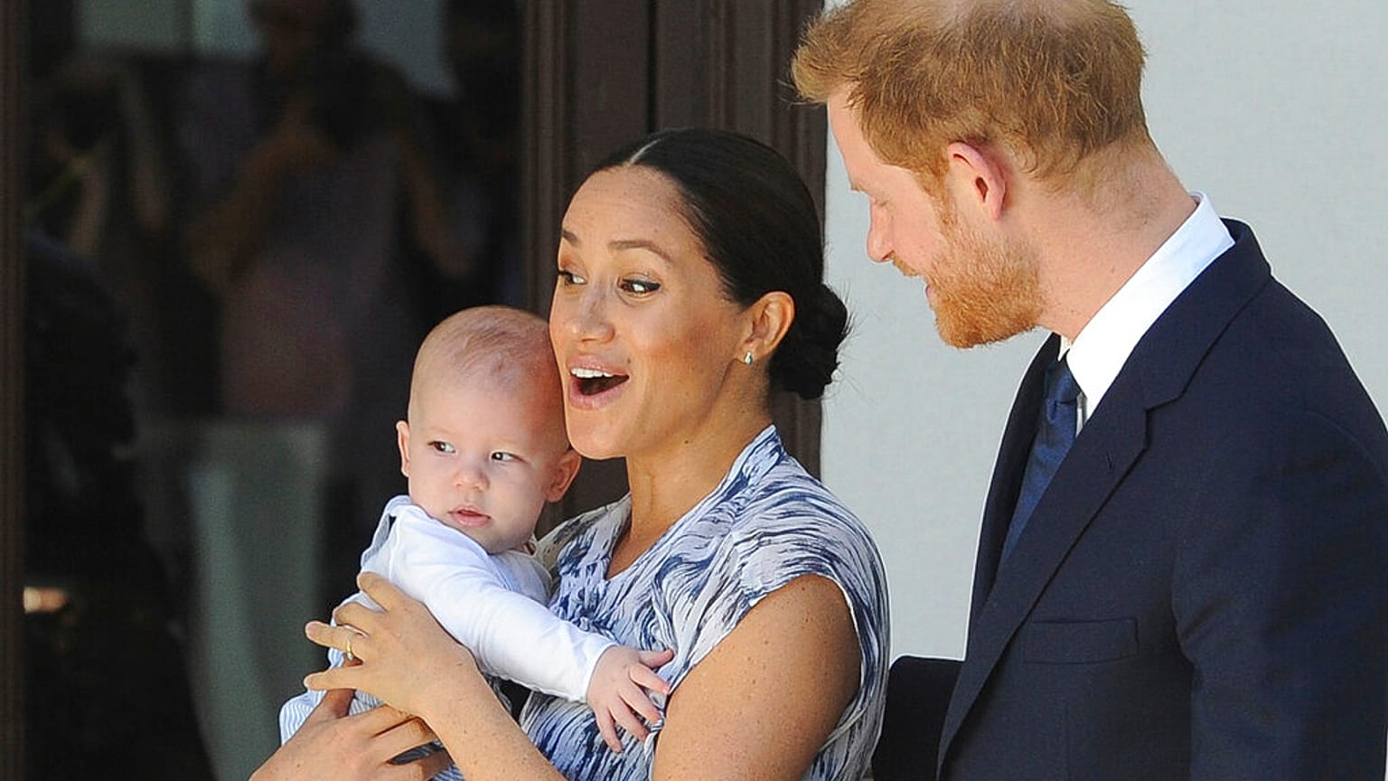 The couple's son, Archie, 1, also made an appearance to wish listeners a Happy New Year