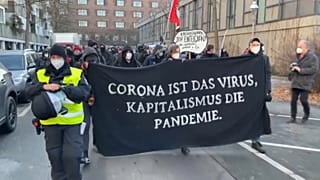 Linke Proteste gegen Querdenken und Kapitalismus