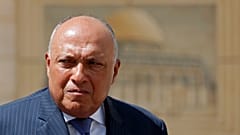وزير الخارجية المصري سامح شكري في رام الله في الضفة الغربية. 2020/07/20
