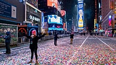 Times Square, en Nueva York, casi vacía en Nochevieja
