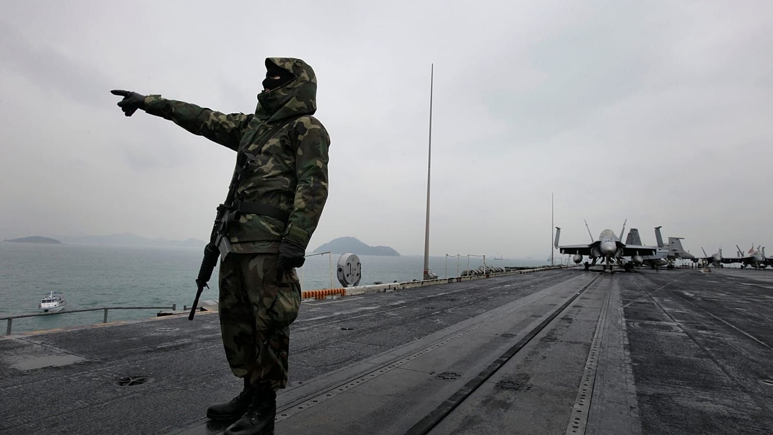 the aircraft carrier USS Nimitz in the Arabian Sea, Friday Nov. 27, 2020