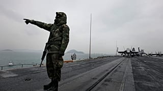 the aircraft carrier USS Nimitz in the Arabian Sea, Friday Nov. 27, 2020