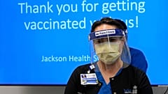 A nurse ready to provide vaccinations in Florida against coronavirus