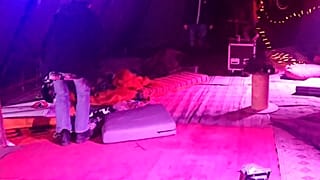Uno degli hangar in cui si è tenuto il rave party