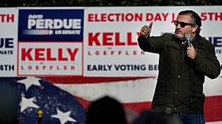 Sen. Ted Cruz, R-Texas, speaks at a campaign rally for Sen. Kelly Loeffler, R-Ga., on Saturday, Jan. 2, 2021, in Cumming, Ga.
