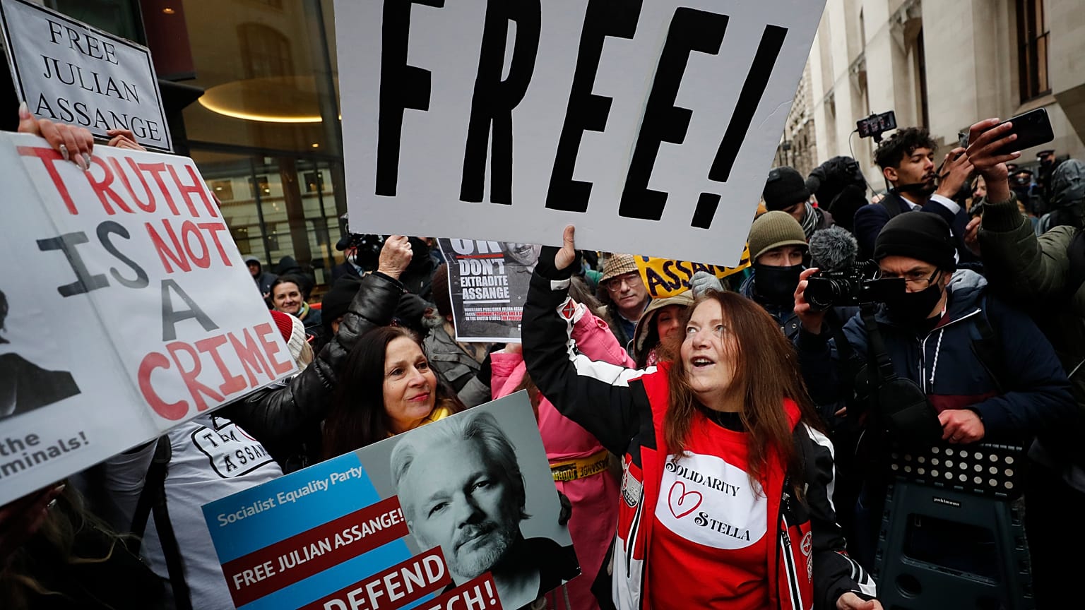 Manifestation de soutien à Julian Assange, Londres, 4 janvier 2021 