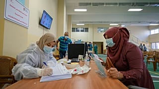 مركز اختبار كورونا- مدينة رام الله بالضفة الغربية