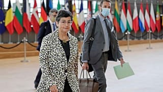 وزيرة الخارجية الإسبانية أرانتشا غونزاليس خلال اجتماع مجلس شؤون وزراء الخارجية في الاتحاد الأوروبي في بروكسل، 21 سبتمبر 2020
