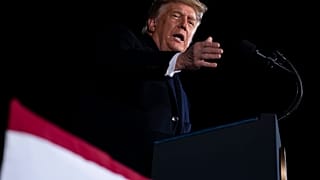President Donald Trump speaks during a campaign rally for Sen. Kelly Loeffler, R-Ga., and David Perdue, at Dalton Regional Airport, Monday, Jan. 4, 2021, in Dalton, Ga.