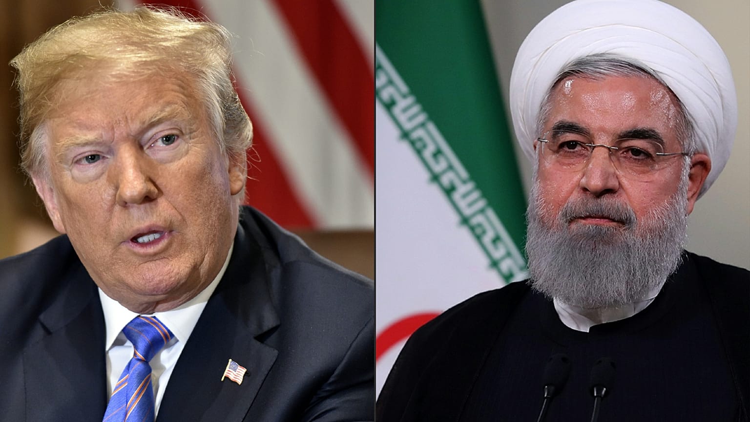 الرئيس الأمريكي المنتهية ولايته دونالد ترامب والرئيس حسن روحاني