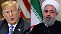 الرئيس الأمريكي المنتهية ولايته دونالد ترامب والرئيس حسن روحاني