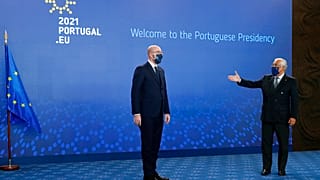 O encontro de Carles Michel com António Costa, no CCB, em Lisboa, marcou formalmente o arranque da presidência portuguesa