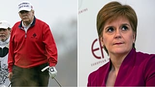 Nicola Sturgeon (right) addressed reports that Donald Trump (left) is planning to come to Scotland to avoid inauguration day