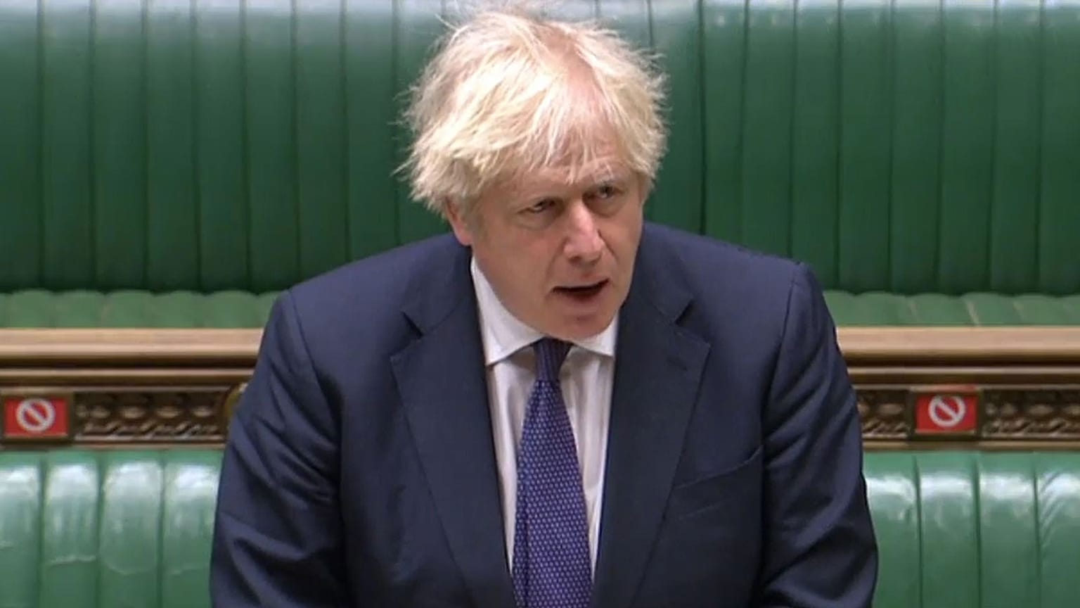 Le Premier ministre du Royaume-Uni, Boris Johnson, à la Chambre des Communes le 6 janvier 2021 