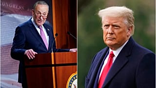 ABD Kongresi Azınlık Lideri Demokrat Chuck Schumer (solda), AB'nin mevcut Başkanı Donald Trump (sağda)