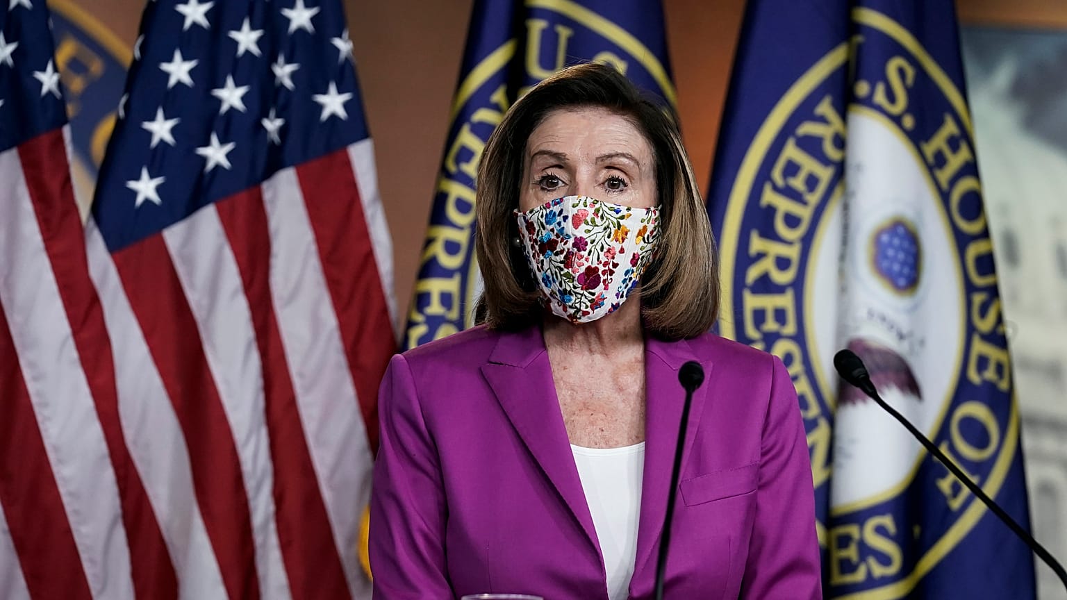 US House of Representatives speaker Nancy Pelosi during her press conference on Thursday afternoon