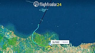 Az SJ182 felszállás utáni útja a radaron