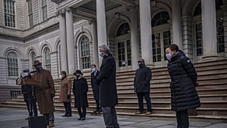 Varios congresistas demócratas este sábado en Nueva York
