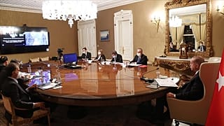دیدار مجازی رجب طیب اردوغان، رئیس‌جمهور ترکیه و اورزولا فن در لاین، رئیس کمیسیون اتحادیه اروپا