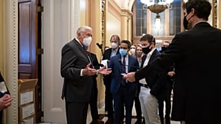 House Majority Leader Steny Hoyer speaks to reporters after a resolution calling for the removal of President Trump from office was blocked by Republicans at the Capitol.