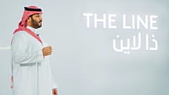 ولي العهد السعودي الأمير محمد بن سلمان يطلق مشروع الخط، المدينة الخضراء التي يمكن أن تستوعب حوالي مليون شخص، في نيوم.