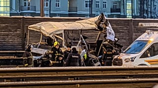 The Russian Defense Ministry said that a truck driver lost control of his vehicle and rammed into a convoy of military buses on a motorway.
