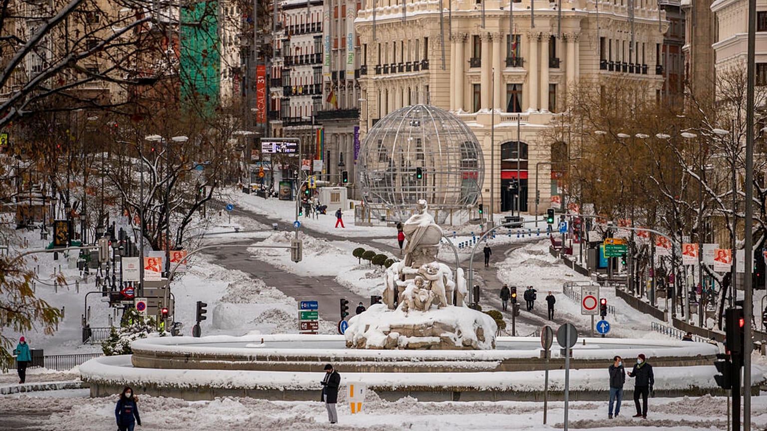 Trois jours après le passage de Filomena, Madrid toujours au ralenti