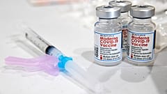 Vials of the Moderna COVID-19 vaccine