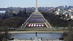 A view of the National Mall in Washington, Tuesday, Jan. 19, 2021, ahead of the 59th Presidential Inauguration on Wednesday. 