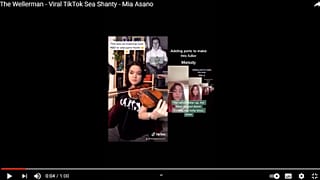 Capture d'écran Youtube : The Wellerman - Viral TikTok Sea Shanty - Mia Asano