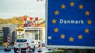 Deutsch-dänischer Grenzübergang bei Flensburg im Oktober