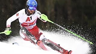 Archives : l'Autrichien Marco Schwarz, lors du slalom organisé à Kitzbühel le 26 janvier 2020 dans le cadre de la Coupe du monde de ski alpin