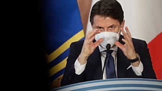 Italian Premier Giuseppe Conte gives his year end press conference, in Rome, Wednesday, Dec. 30, 2020.